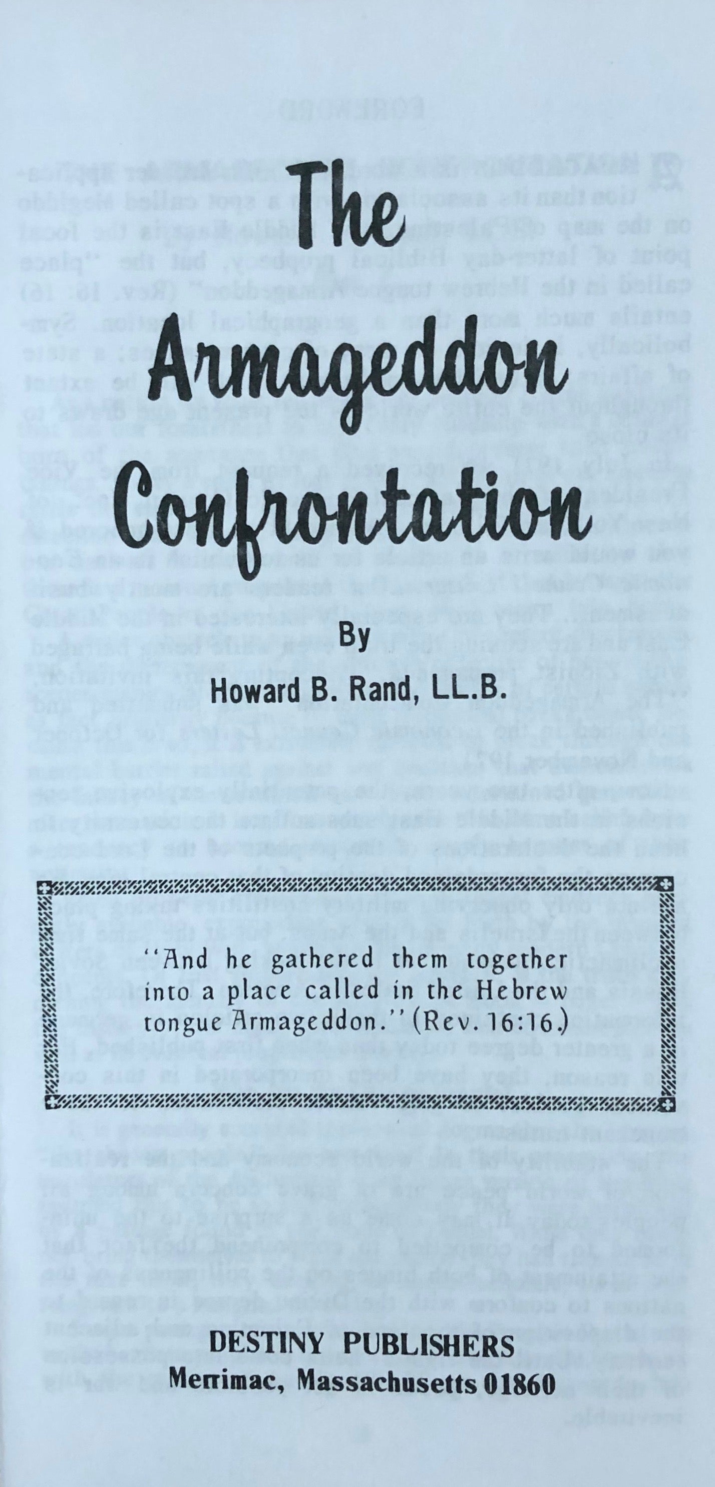 Armageddon Confrontation, The