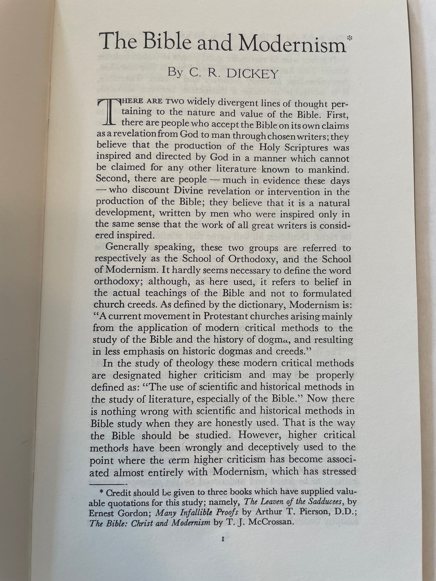 The Bible and Modernism