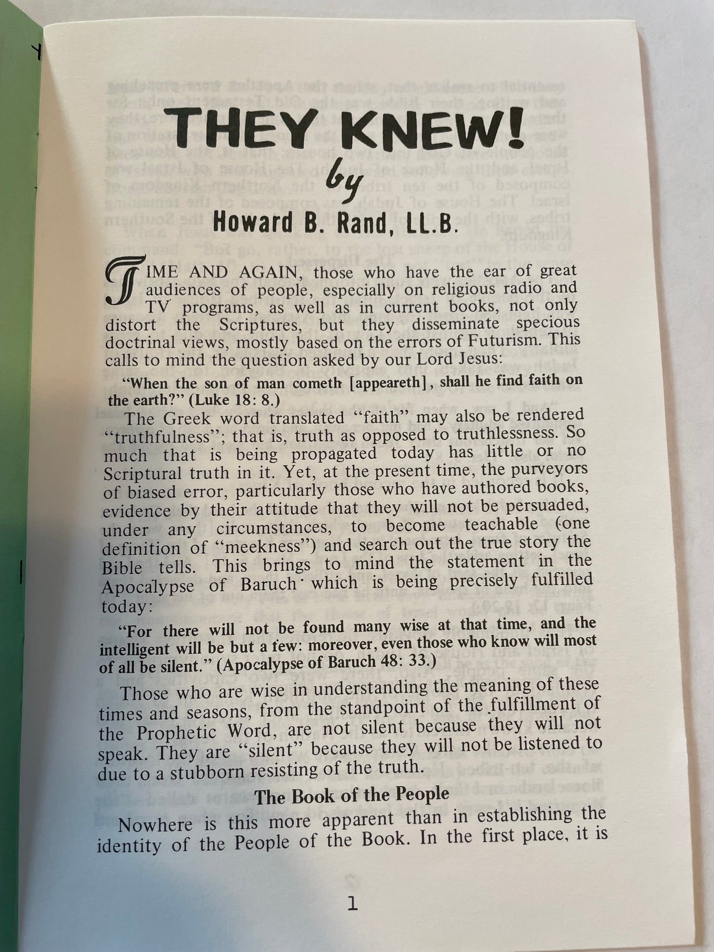 They Knew!