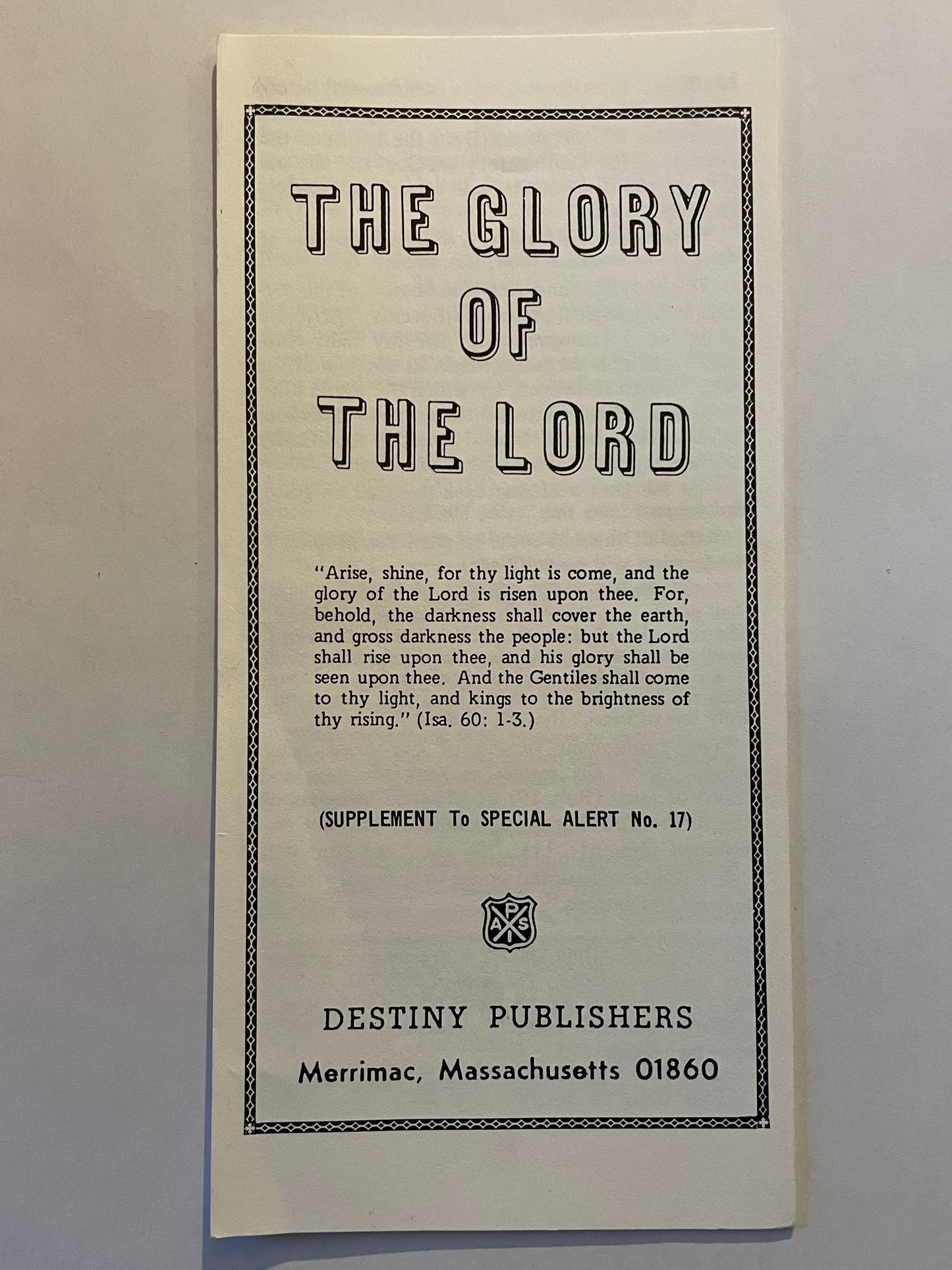 The Glory of the Lord