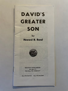 David's Greater Son