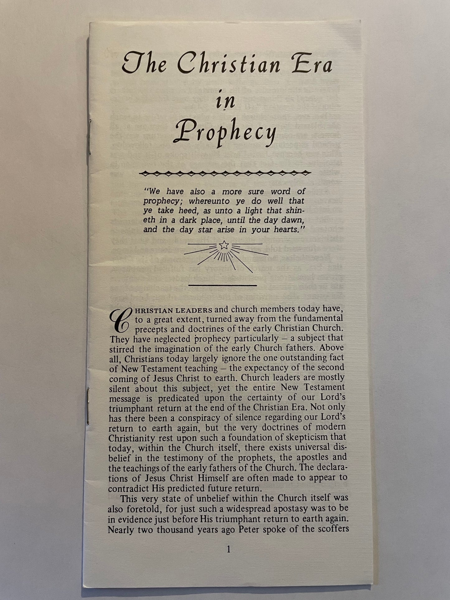 The Christian Era In Prophecy