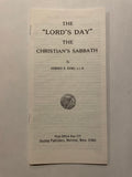 “Lord’s Day” the Christian’s Sabbath