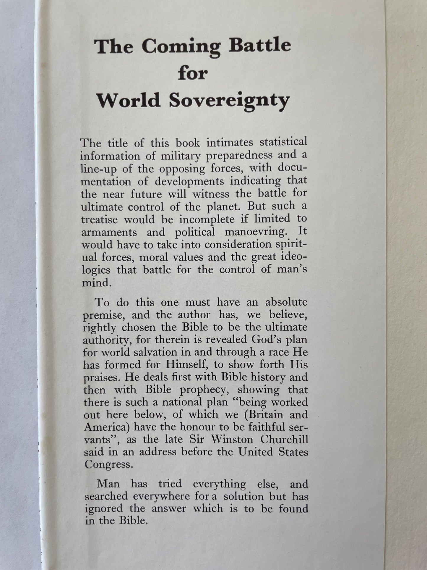The Coming battle for World Sovereignty
